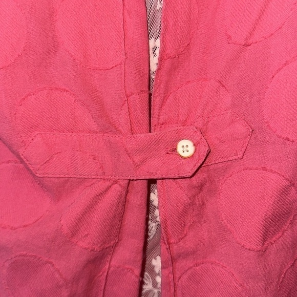 Isabella Sinclair Roll Sleeve Blouse Lace Insert Back Shirt Size Medium Pink - Picture 8 of 9